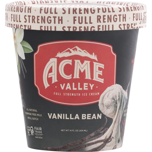 Ice Cream & Ice Acme Valley Ice Cream Ice Cream, Full Strength, Vanilla Bean hero