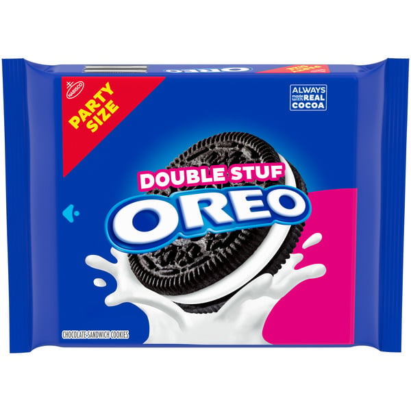 Packaged Cookies Oreo Double Stuf Chocolate Sandwich Cookies, Party Size hero