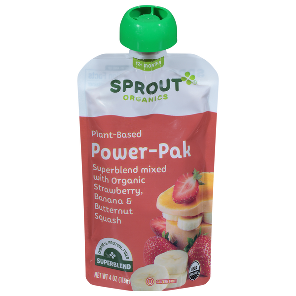 Baby Food & Formula Sprout Organics Power-Pak, Strawberry, Banana & Butternut Squash, 12 Months hero