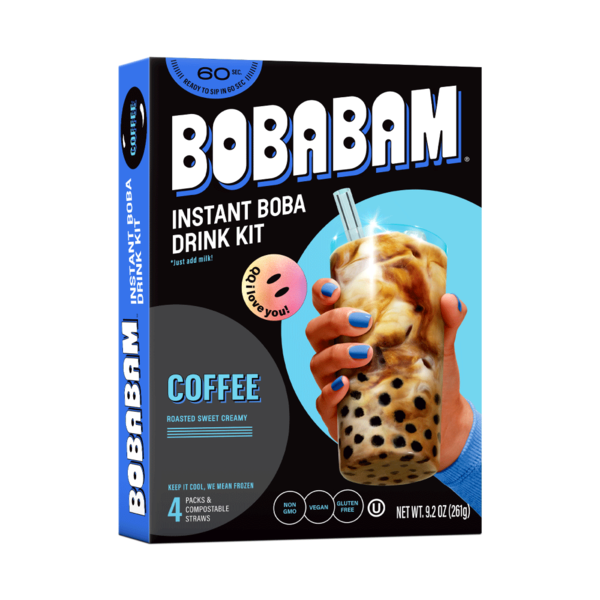 Coffee Bobabam Instant Boba Drink Kit with Straws, Coffee hero