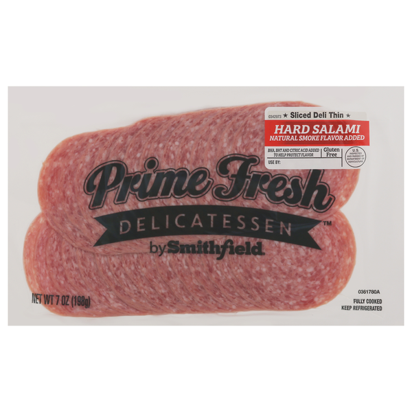 Specialty Packaged Deli Meats Prime Fresh Hard Salami, Sliced Deli Thin hero