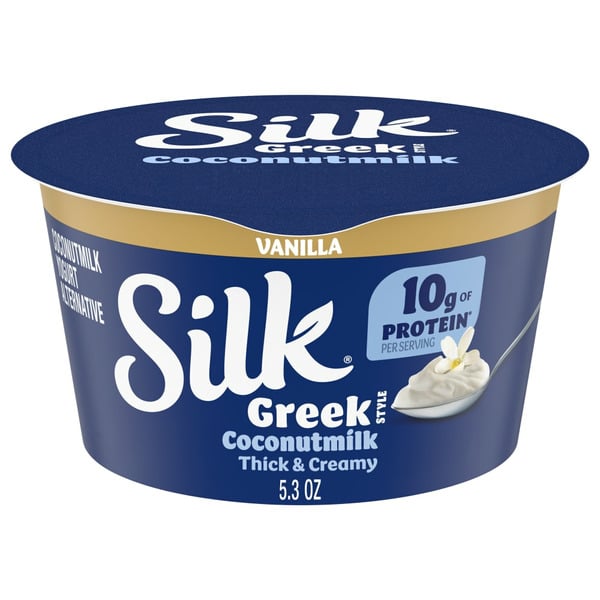 Yogurt/Kefir Silk Vanilla Dairy Free, Plant Based, Greek Style Coconut Milk Yogurt Alternative Con hero