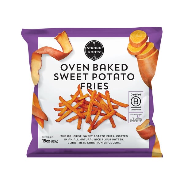 Frozen Appetizers & Sides Strong Roots Oven Baked Sweet Potato Fries, Vegan, Gluten Free hero