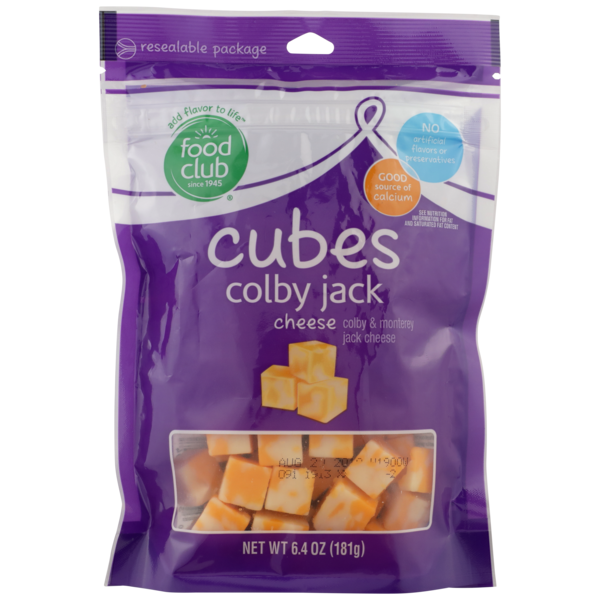 Specialty Cheeses Food Club Colby Jack Colby & Monterey Jack Cheese Cubes hero