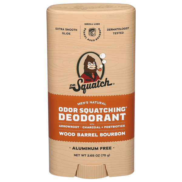 Dr. Squatch Deodorant, Odor Squatching, Wood Barrel Bourbon hero