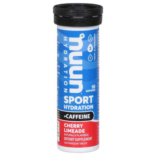 Energy & Sports Drinks Nuun Sport Hydration + Caffeine, Tablets, Cherry Limeade hero