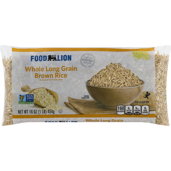 Grains, Rice & Dried Goods Food Lion Brown Rice, Whole Long Grain hero