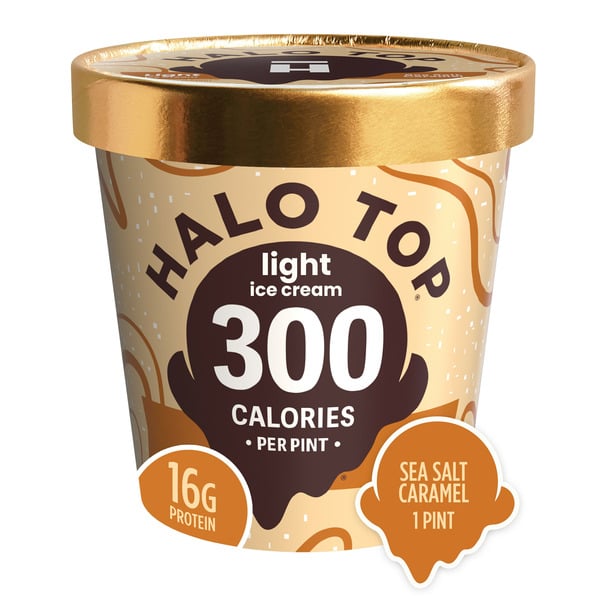 Ice Cream & Ice Halo Top Sea Salt Caramel Light Ice Cream Pint hero