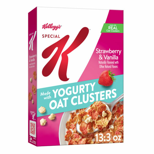 Cereal Kellogg’s Special K Breakfast Cereal, Fiber Cereal, Family Breakfast, Strawberry and Vanilla hero