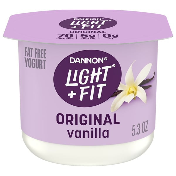 Yogurt Dannon Light + Fit Dannon Vanilla Original Nonfat Yogurt Cup hero