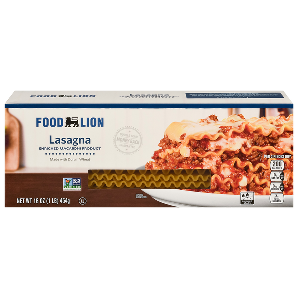 Dry Pasta Food Lion Lasagna, Classic, Box hero