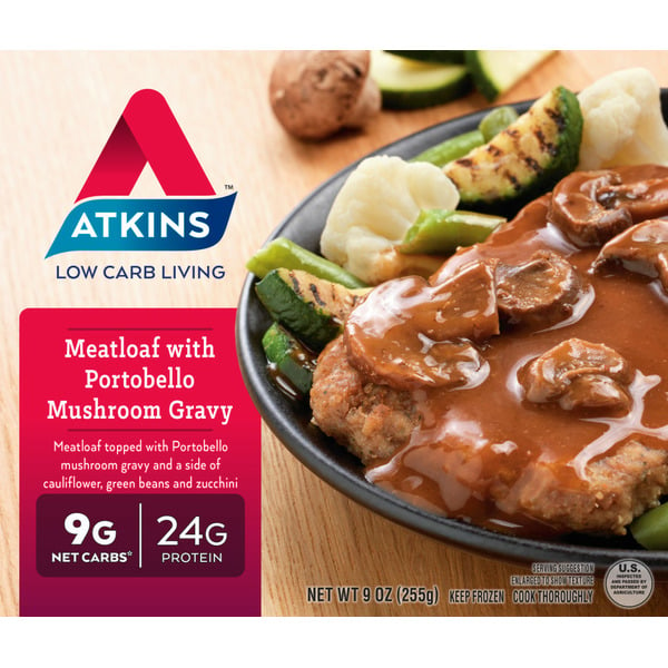 Frozen Meals Atkins Meatloaf with Portobello Mushroom Gravy hero