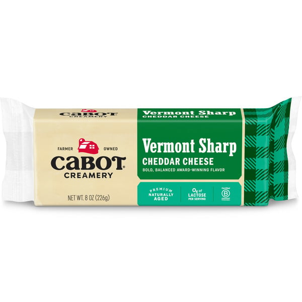 Cabot Premium Naturally Aged Cheddar Cheese Vermont Sharp hero