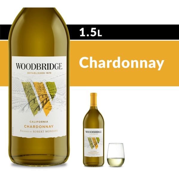 Domestic 1.5 LT Woodbridge Chardonnay White Wine Bottle hero