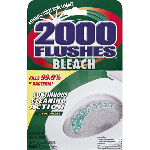 Cleaning Products 2000 Flushes Toilet Bowl Cleaner, Automatic, Bleach, Concentrated Tablet hero