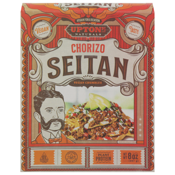 Tofu & Meat Alternatives Upton's Naturals Seitan, Vegan Crumbles, Chorizo hero