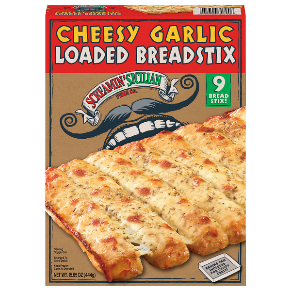 Bread Screamin' Sicilian Breadstix, Loaded, Cheesy Garlic hero