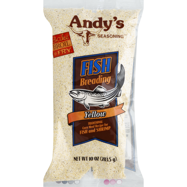 Marinades & Meat Preparation Andy's Seasoning Fish Breading, Yellow hero