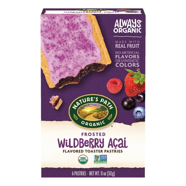 Breakfast Bars & Pastries Nature's Path Organic Frosted Wildberry Acai Toaster Pastries hero