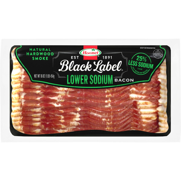 Hot Dogs, Bacon & Sausage Hormel Black Label Lower Sodium Bacon hero