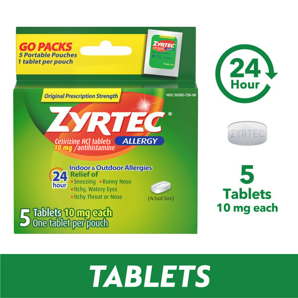 Cold, Flu & Allergy ZYRTEC 24 Hour Allergy Relief Tablets, Cetirizine Hcl, hero