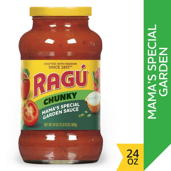 Pasta Sauce Ragu Chunky Mama's Special Garden Pasta Sauce hero