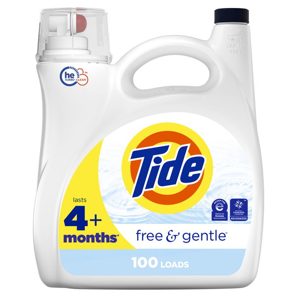 Laundry Tide Free & Gentle Liquid Laundry Detergent, 100 loads hero