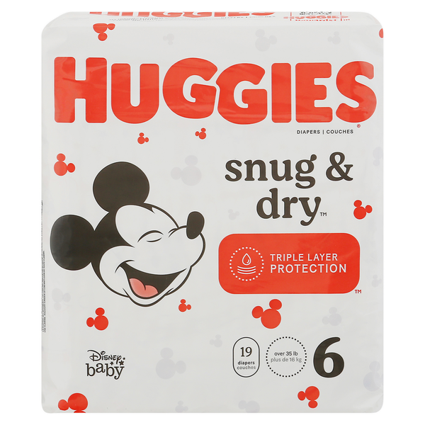 Diapers & Wipes Huggies Snug & Dry Baby Diapers, Size 6 (35+ lbs) hero