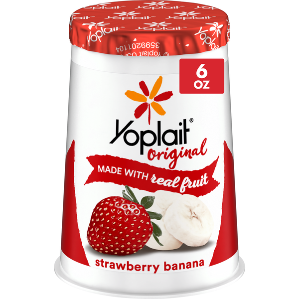 Yogurt Yoplait Original Low Fat Strawberry Banana Yogurt Cup hero