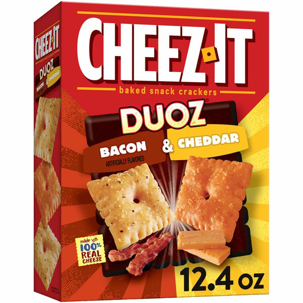 Crackers Cheez-It DUOZ Crackers, Baked Snack Crackers, Bacon and Cheddar hero