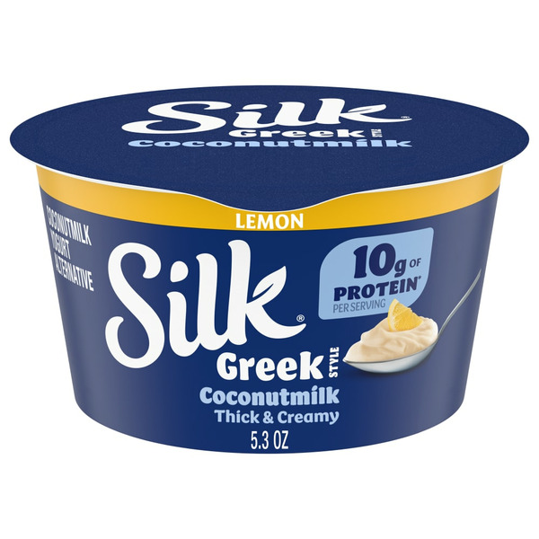 Yogurt/Kefir Silk Lemon Dairy Free, Plant Based, Greek Style Coconut Milk Yogurt Alternative Conta hero