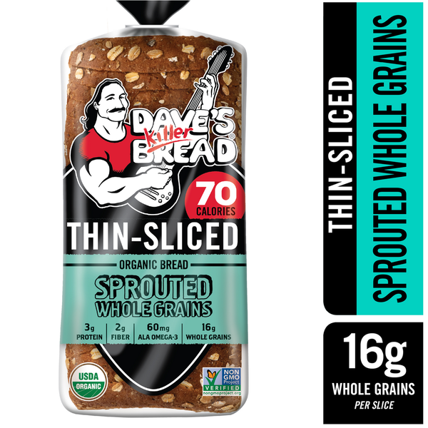 Bread Dave's Killer Bread Sprouted Whole Grains Thin Sliced Organic Bread hero