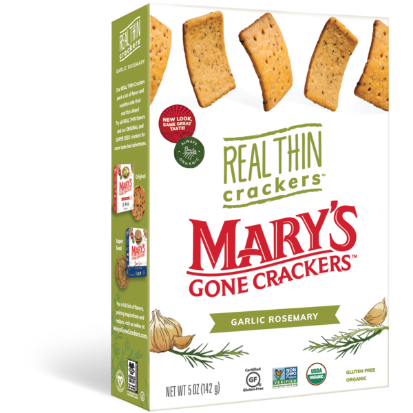 Crackers Mary's Gone Crackers Garlic Rosemary hero