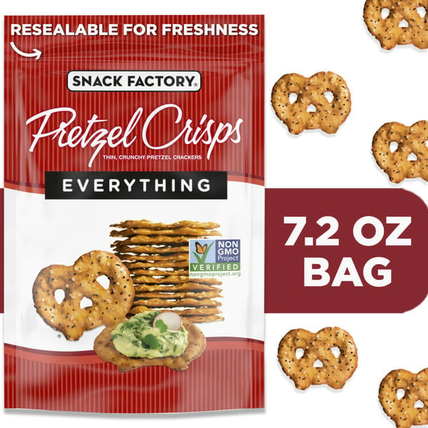 Potato Chips,Tortilla & Pretzels Snack Factory Everything Pretzel Crisps hero