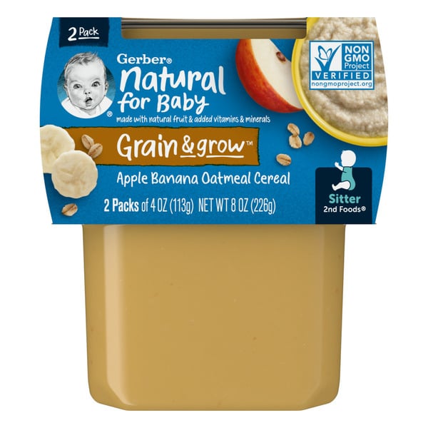 Baby Food & Formula Gerber Blended Fruits with Oatmeal Purees-Fruit/Grain 2nd Foods hero