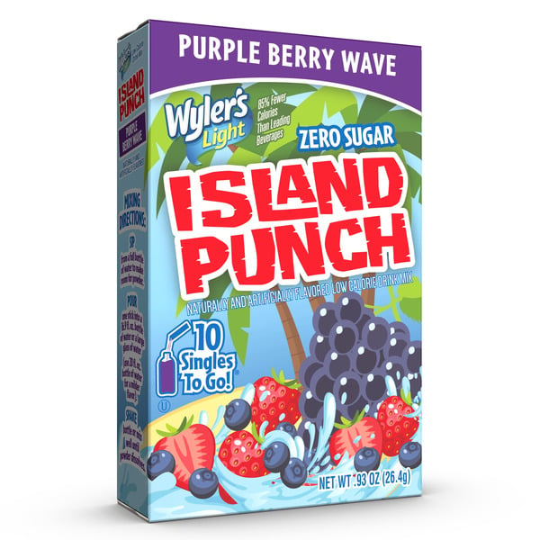 Cocoa & Drink Mixes Wyler's Light Island Punch Drink Sticks  Low Calorie Purple Berry Wave hero