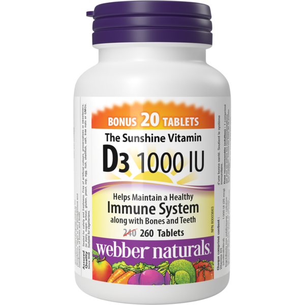 Vitamins A-K Webber Naturals D3 1000 Iu hero