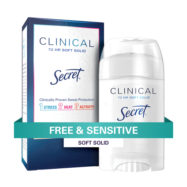 Deodorants Secret Clinical Strength Soft Solid Antiperspirant and Deodorant, Free & Sensitive hero