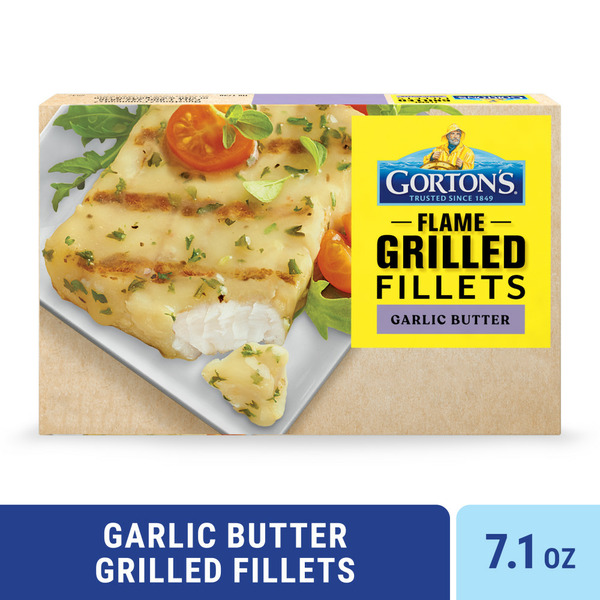 Frozen Meat & Seafood Gorton's Garlic Butter Grilled Fish Fillets hero