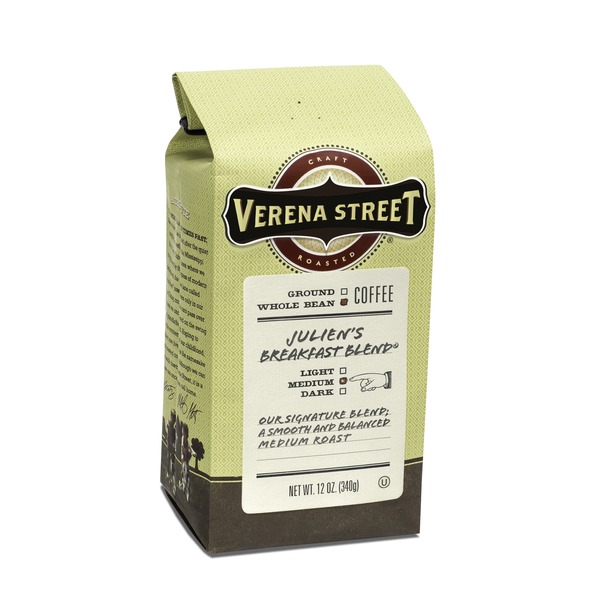 Coffee Verena Street Coffee Julien's Breakfast Blend Whole Bean Coffee hero