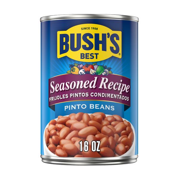 Canned Meals & Beans Bush's Best Seasoned Recipe Pinto Beans hero