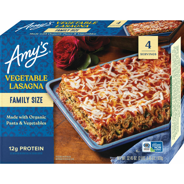 Frozen Meals Amy's Kitchen Family Size Vegetable Lasagna hero