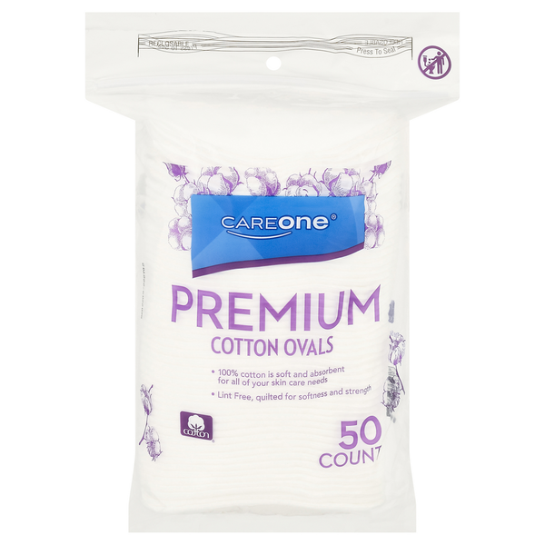 Body Lotions & Soap CareOne Cotton Ovals, Premium, Bag hero