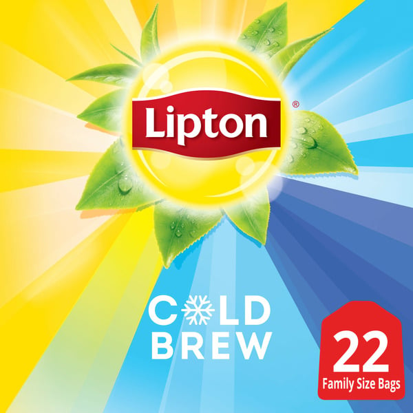 Tea (Loose, Bags and Pods) Lipton Black Tea Cold Brew Iced Tea Bags Family-Size Unsweetened hero