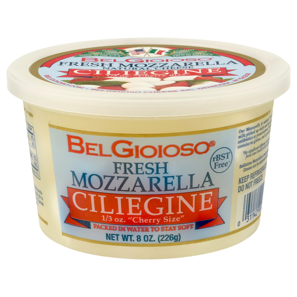 Packaged Cheese BelGioioso Fresh Mozzarella Cheese, Ciliegine, Cup hero