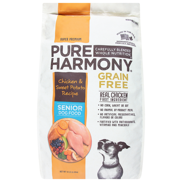 Dog Food & Care Pure Harmony Dog Food, Grain Free, Chicken & Sweet Potato Recipe, Super Premium, Senior hero