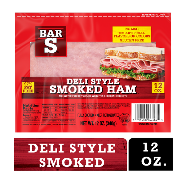 Packaged Lunch Meat Bar-S Deli Style Smoked Ham Lunch Meat hero