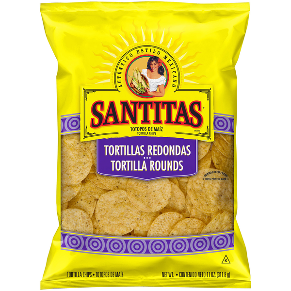 Chips & Pretzels SANTITAS Tortilla Rounds Tortilla Chips hero