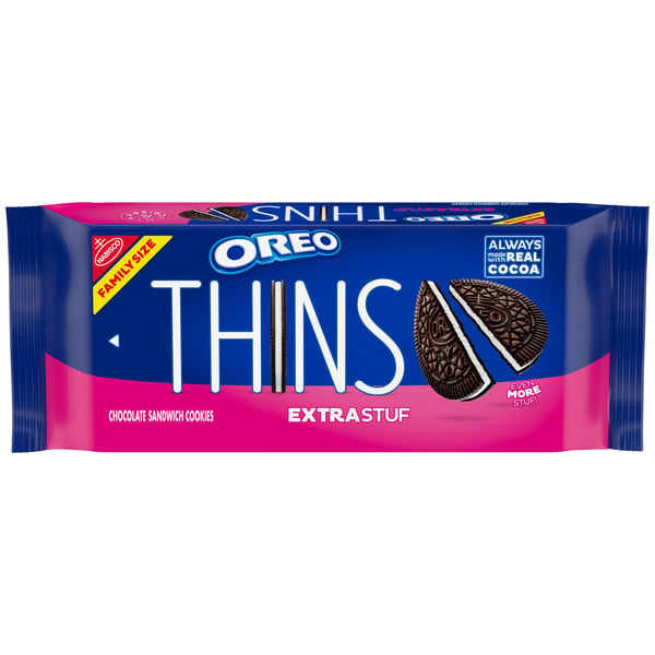 Oreo Thins Extra Stuf Chocolate Sandwich Cookies, Family Size hero