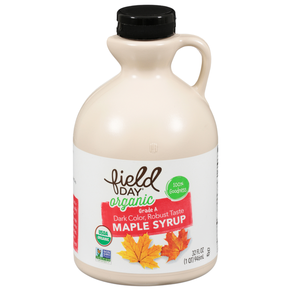 Honeys, Syrups & Nectars FIELD DAY Maple Syrup, Organic, Dark Color, Robust Taste hero